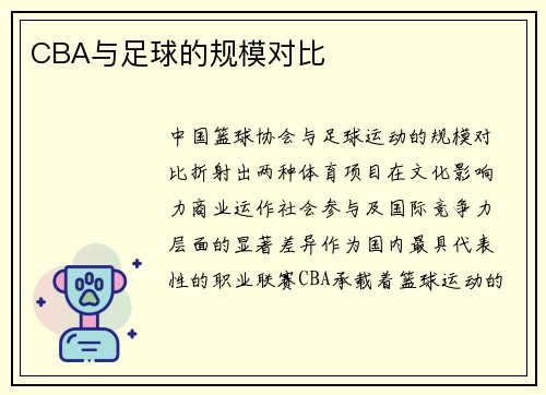 CBA与足球的规模对比
